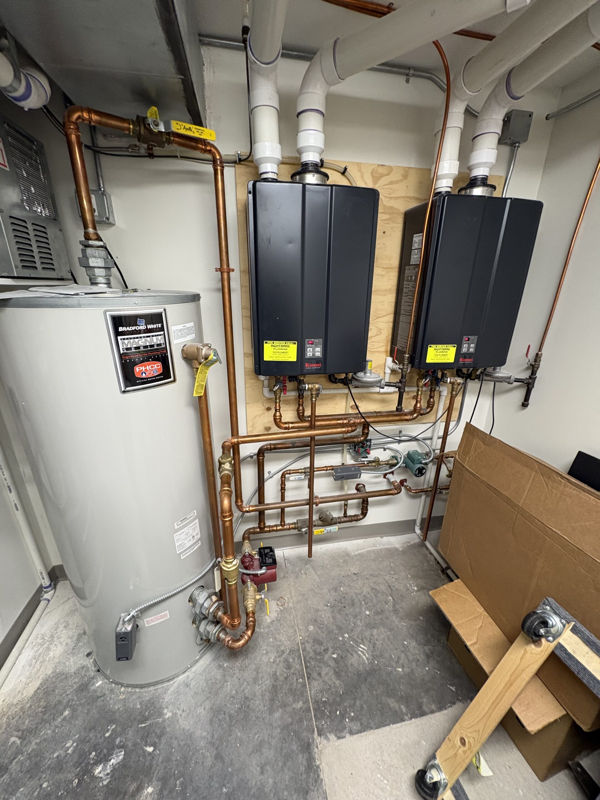 HVAC technician completing a quality furnace and air conditioning installation